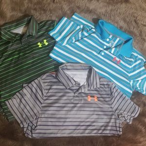 3 Under Armour Youth Large Loose Polos